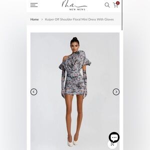 Mew Mews One-Shoulder Floral Dress